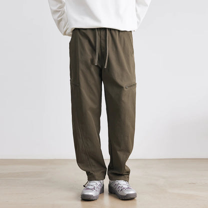 Men's American Overalls Spring and Autumn 2025 New Slim Scimitar Pants All-match Drawstring Casual Pants Wide-leg Pants - Ellianto fashion Men's