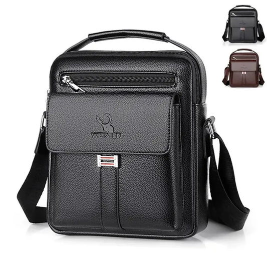 Men's Genuine Leather Crossbody Shoulder Bags High quality Tote Fashion Business Man Messenger Bag Leather Bags fanny pack - Ellianto fashion Men's