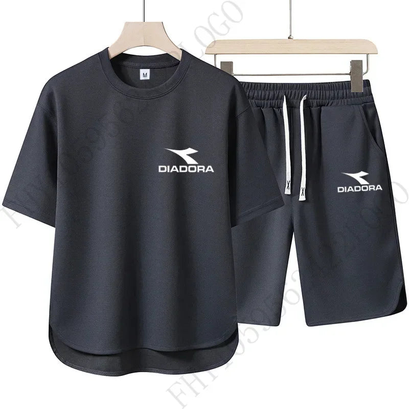 Set European and American procurement products: Men's casual T-shirts + sweatpants, quick-drying sweatshirts and shorts for sportswe - Ellianto fashion Men's