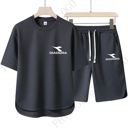 Set European and American procurement products: Men's casual T-shirts + sweatpants, quick-drying sweatshirts and shorts for sportswe - Ellianto fashion Men's