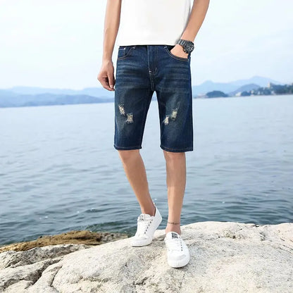 Men’s Summer Denim Pants – Lightweight, Washable, Perforated Comfort with Personalized Casual Style and Mid-Rise Fit