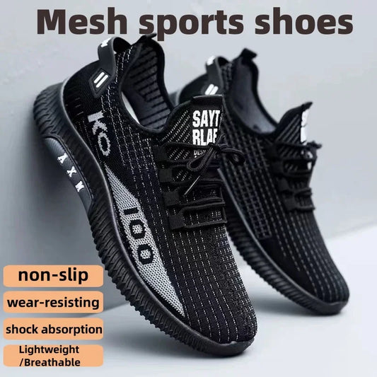 Men's casual shoes, fashionable and versatile sports shoes, breathable running shoes, outdoor walking training tennis shoes - Ellianto fashion Men's