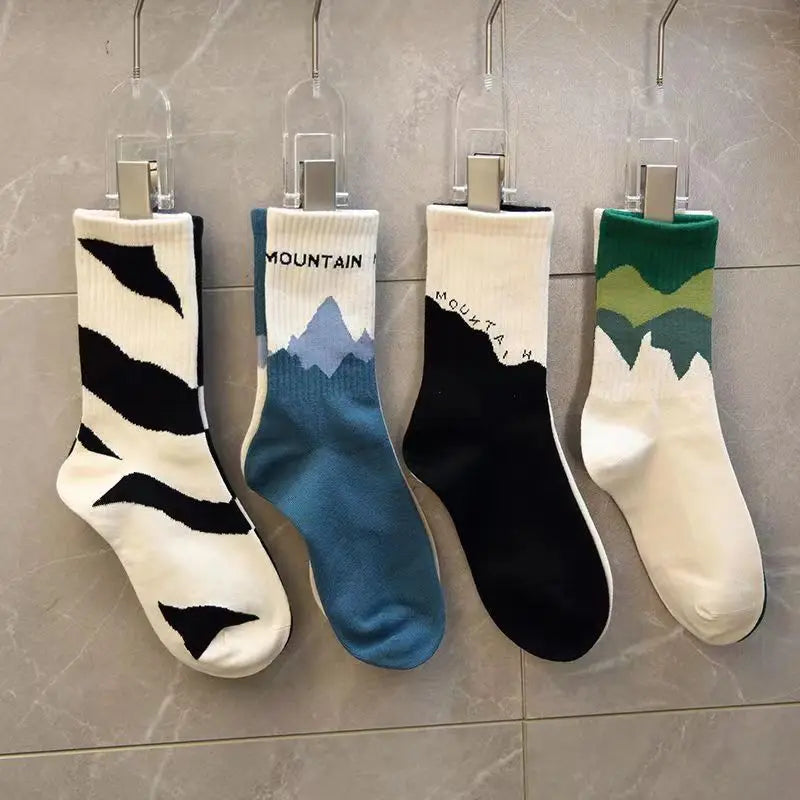 4 Pairs Of Fashionable And Soft AB Socks, Comfortable And Breathable Men's And Women's Socks, Suitable For Running And Fitness - Ellianto fashion Men's
