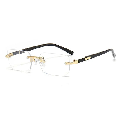 High Definition Sunglasses for Men Ladies Blue Light Blocking Eye Protection Eyewear Rimless Square Frame Eyeglasses Goggle - Ellianto fashion Men's