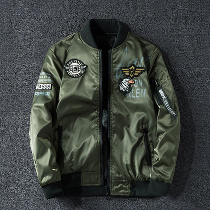 New Mens Bomber Jacket Coat Male Reversible Jacket Embroidery Oversized Casual Jacket Streetwear Men Clothing 7XL A5FB3