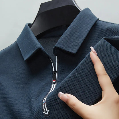 Men's high quality summer new lapel men's short sleeve polo shirt fringe ventilate business casual men's polo shirt M-4XL GP237 - Ellianto fashion Men's
