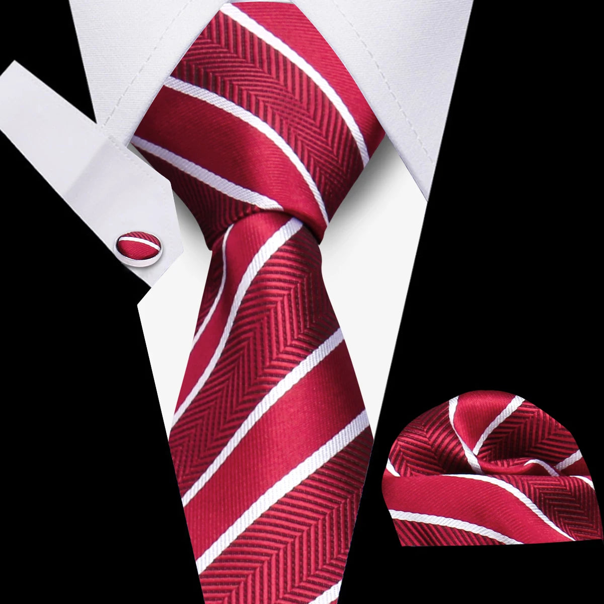 Tie Men Business Necktie Set Classic Plaid Cufflinks Handkerchief For Suit Wedding High Quality 3pcs Ties Sets Formal Gravata - Ellianto fashion Men's