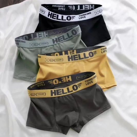 5 Articles Men's Underwear MEN'S Large Size Medium Waist Antibacterial Breathable Comfortable Cotton Boxer Shorts Male