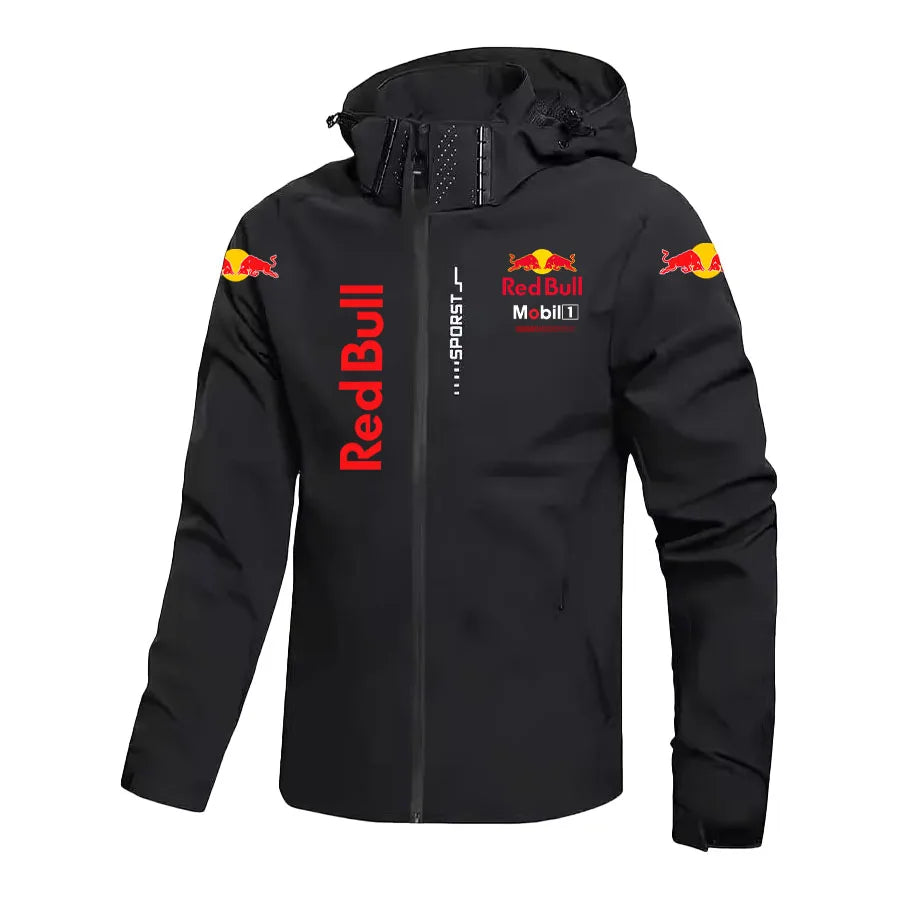 Red Bull Down Jacket Men's Coat Spring And Autumn Style Hooded Detachable Outdoor Windproof And Waterproof Mountaineering Suit - Ellianto fashion Men's