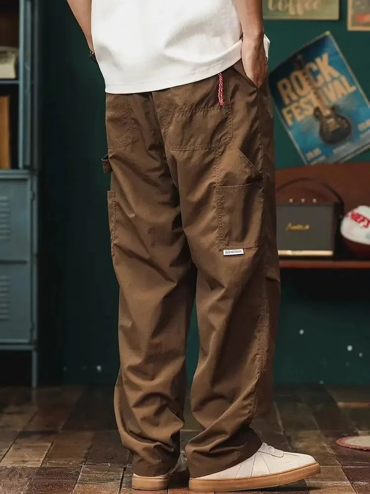 Loose Men's Casual Pants Fashionable Workwear Autumn Style Youthful Pure Color Nine-Point Trousers Trendy And Popular - Ellianto fashion Men's