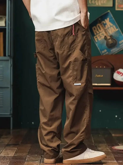 Loose Men's Casual Pants Fashionable Workwear Autumn Style Youthful Pure Color Nine-Point Trousers Trendy And Popular - Ellianto fashion Men's