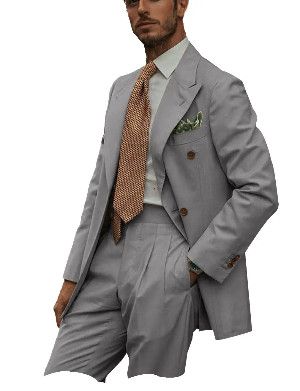 New Solid Color Linen Men's Suit 2 Pieces Fashion Business Casual Summer Elegant Prom Wedding Groom Tuxedos High Quality Suits - Ellianto fashion Men's