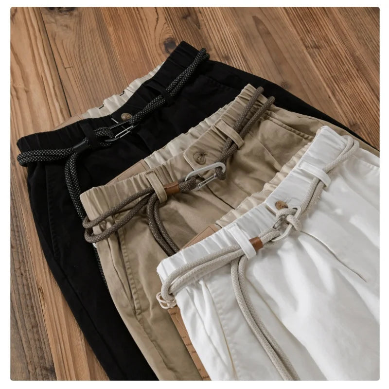 2025 New Men's clothing, Japanese workwear, pants, versatile, loose fit, youth heavyweight casual workwear, men's pants - Ellianto fashion Men's