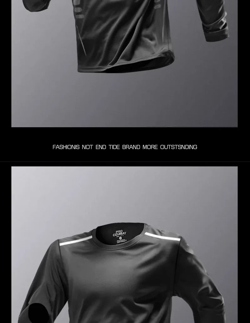 Men's Running Quick-drying Clothes Long Sleeve Running Training Fitness Morning Sports Cycling Mountaineering Men Clothes Tops - Ellianto fashion Men's