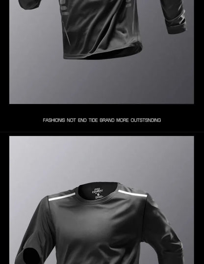 Men's Running Quick-drying Clothes Long Sleeve Running Training Fitness Morning Sports Cycling Mountaineering Men Clothes Tops - Ellianto fashion Men's
