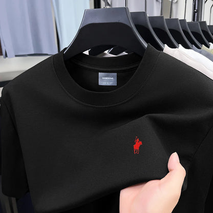 High end brand men's T-shirt 2025summer designer new pony embroidery casual skin friendly breathable round neck short sleeve top - Ellianto fashion Men's