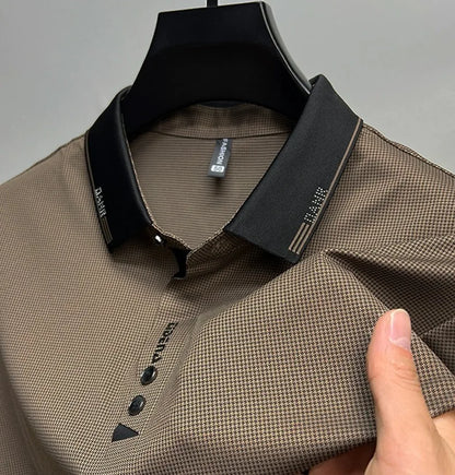 High end brand trend printed short sleeve POLO shirt men's 2025 summer new fashionable lapel casual T-shirt comfortable cool top - Ellianto fashion Men's