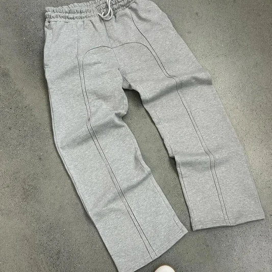 Casual Elastic Drawstring Zipper Pants High Street Hip Hop Streetwear Loose Fit Men's Trousers for Casual Scenarios