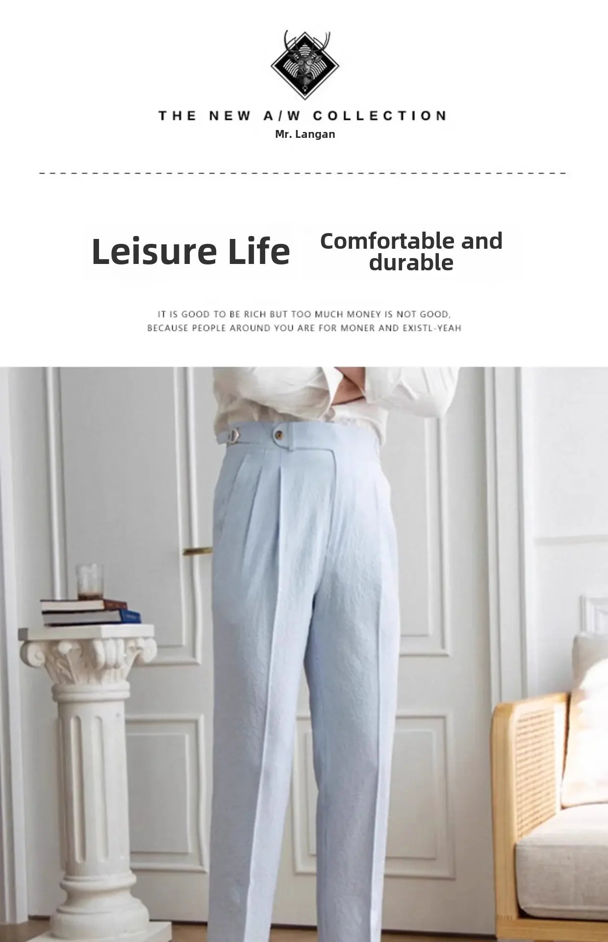 High-quality Harajuku Slim Fit Men's Pants Trendy Brand Draped Suit Casual Trousers Smooths Your Silhouette Small Feet - Ellianto fashion Men's