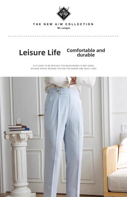 High-quality Harajuku Slim Fit Men's Pants Trendy Brand Draped Suit Casual Trousers Smooths Your Silhouette Small Feet - Ellianto fashion Men's