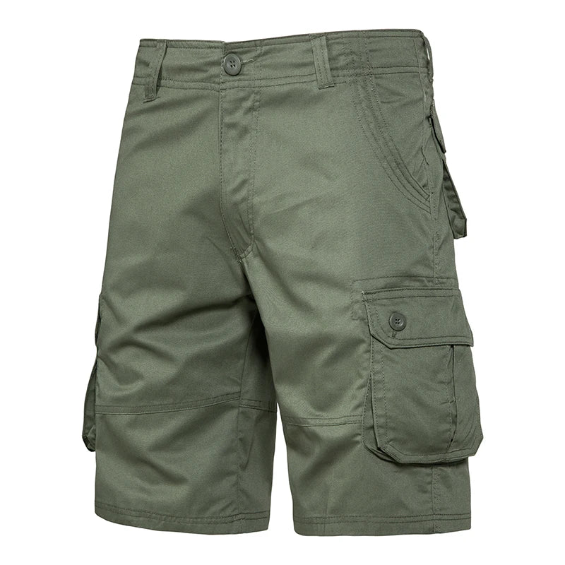 Men's Shorts Loose Large Size Multi-Pocket Overalls Summer Cotton Comfortable Nickel Pants Outdoor Casual Sports Beach Pants - Ellianto fashion Men's