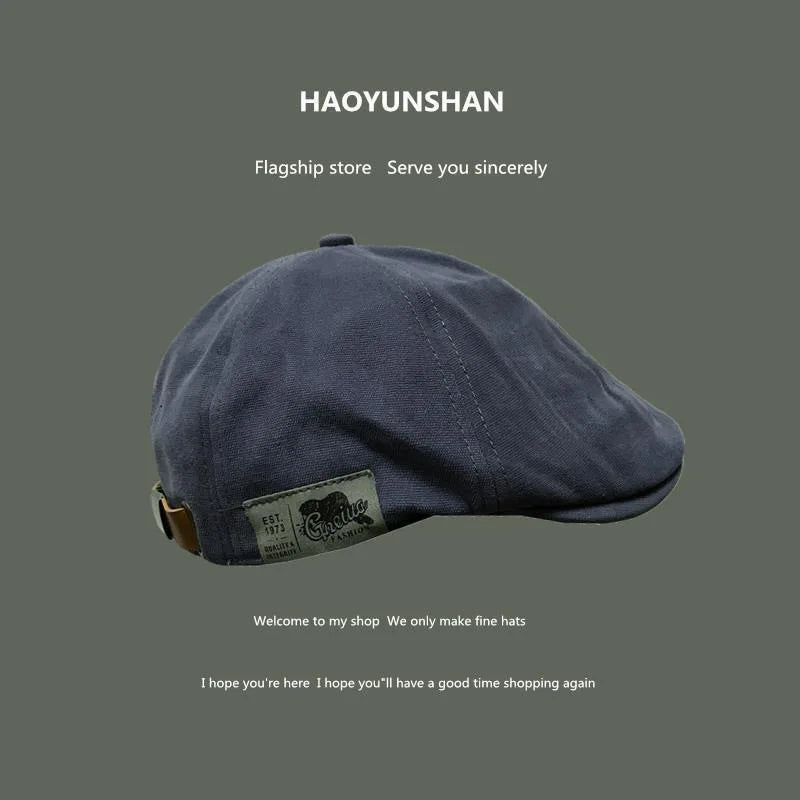 Retro Classic Beret for Men and Women Japanese Street Trend Wearing Duckbill Hats Instead Versatile for Summer and Autumn - Ellianto fashion Men's