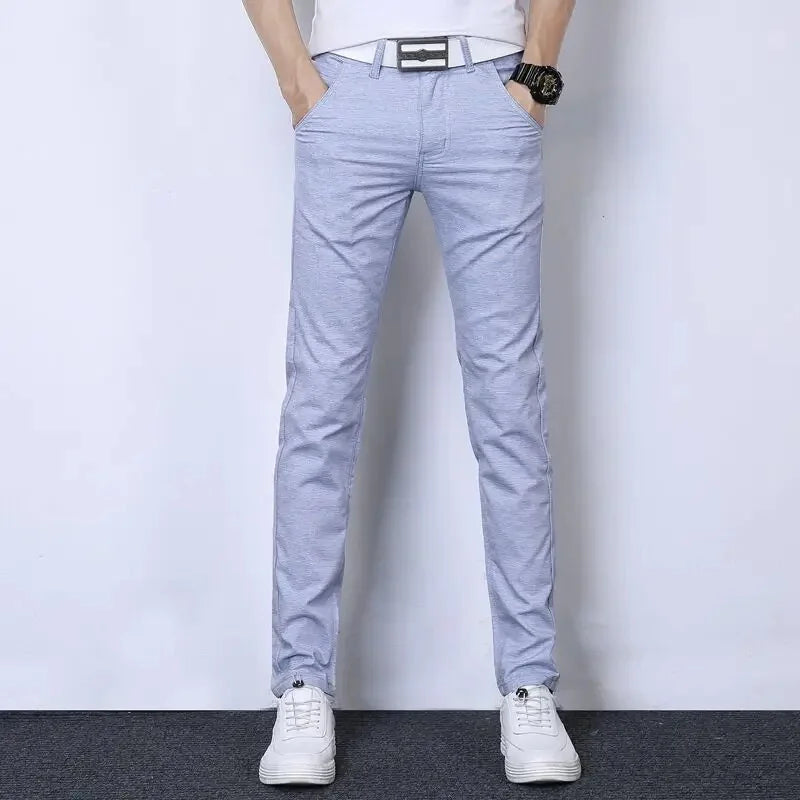 Summer Thin Men's Casual Pants Straight-Leg Loose-Fit Linen Trousers Youth Men's Pants Direct From Manufacturer Wholesale - Ellianto fashion Men's