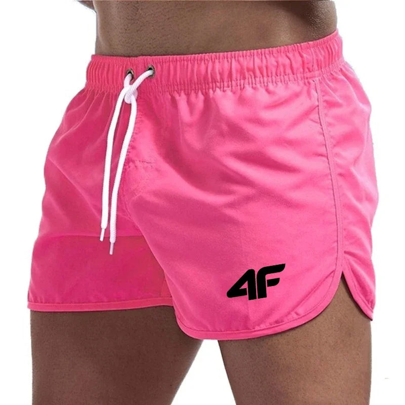 Men's Shorts 2025 Beach Trunks Summer Swim Gym Pants Quick Drying Swimming Homme Surf Ventilate Drawstring Fashion Casual Daily - Ellianto fashion Men's