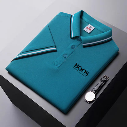 2025 Men's New Summer Embroidery Business Casual Short Sleeved POLO Shirt Fashion Short Sleeved Cool Breathable Top Polo Shirt - Ellianto fashion Men's