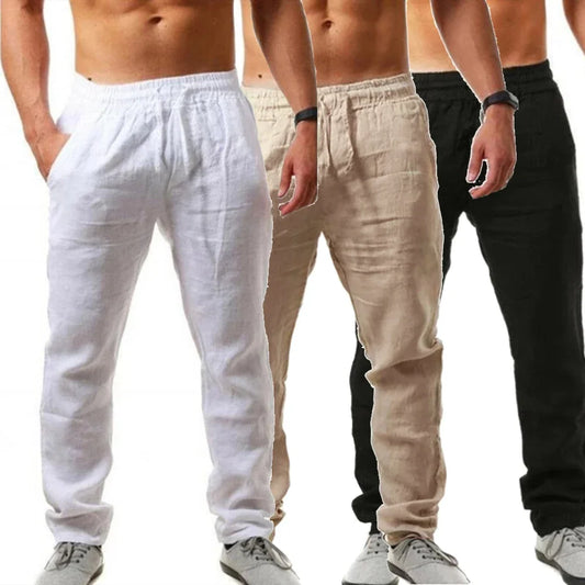 Men's Casual Pants Summer Male Breathable High Quality Trousers Sweatpants Solid Color Fitness Pants Jogging Fitness Streetwear - Ellianto fashion Men's