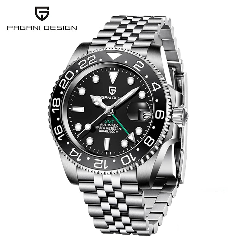 PAGANI DESIGN Automatic mechanical watch rubberstrap 100Mwaterproof night light sports outdoor casual Watch For Man reloj hombre - Ellianto fashion Men's