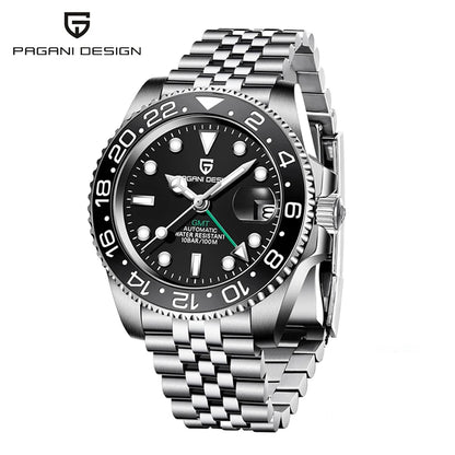 PAGANI DESIGN Automatic mechanical watch rubberstrap 100Mwaterproof night light sports outdoor casual Watch For Man reloj hombre - Ellianto fashion Men's