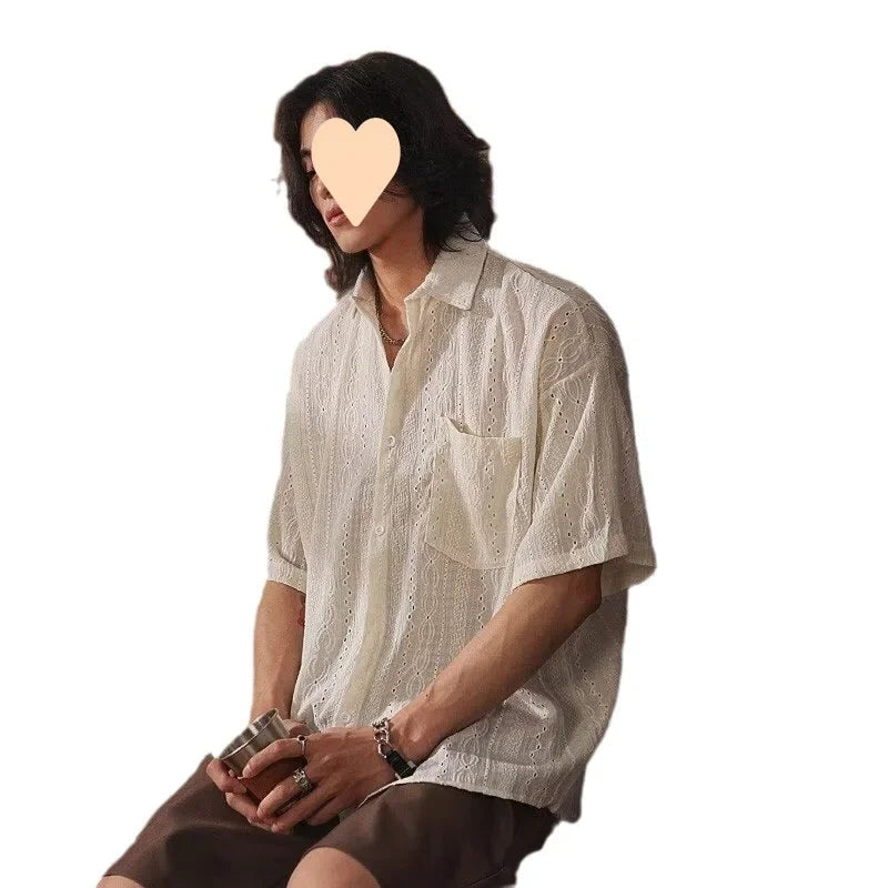 Retro Japanese-Design Short-Sleeve Shirt – Lightweight, Drapey Comfort with Effortless Ethnic Style for the Modern Gentleman