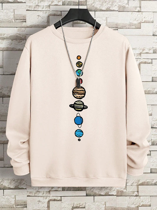 Planets In The Solar System Men Women Hoody Cartoon Crewneck Clothes Casual Comfortable Sweatshirts Warm Pullover Sweatshirt