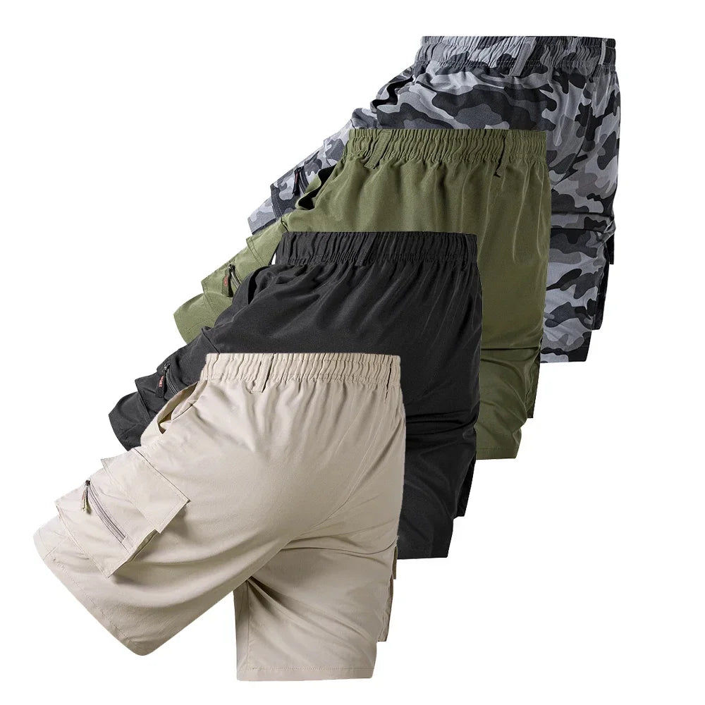 Men's Loose Cargo Shorts Multiple Pockets Sports - Inspired Casual Style Summer Running Half Pants for Outdoor Beach Fun - Ellianto fashion Men's