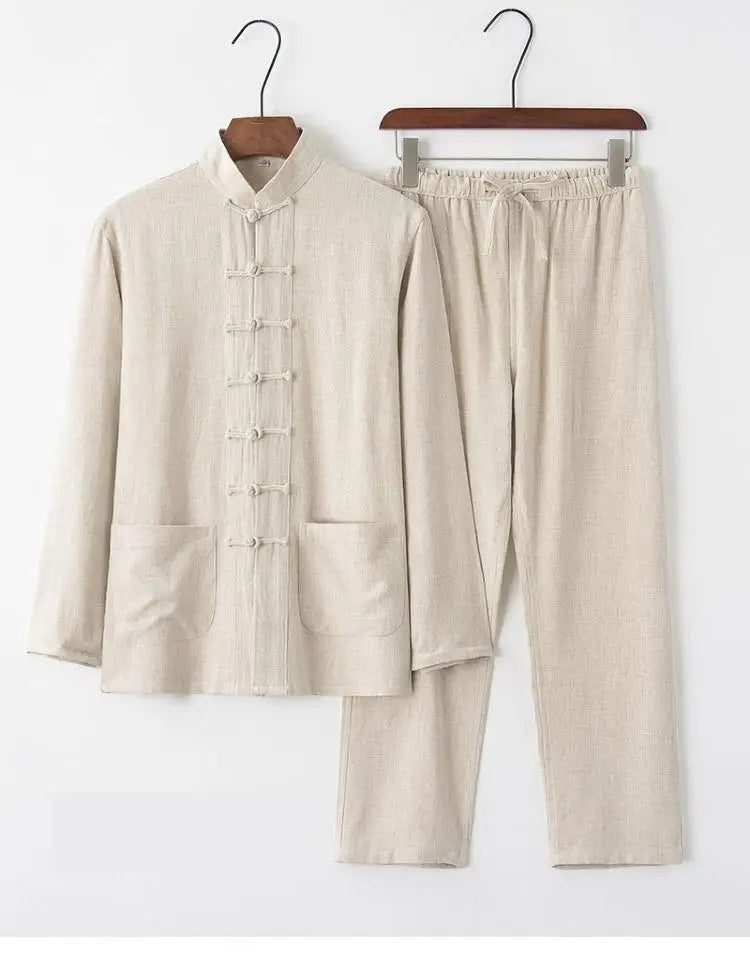 Hanfu Men Chinese Clothes for Men News Year Top Pant Hanfu Kung Fu Clothing Blouse Party Male Tang Suit Plus Size M-XXXXXL - Ellianto fashion Men's