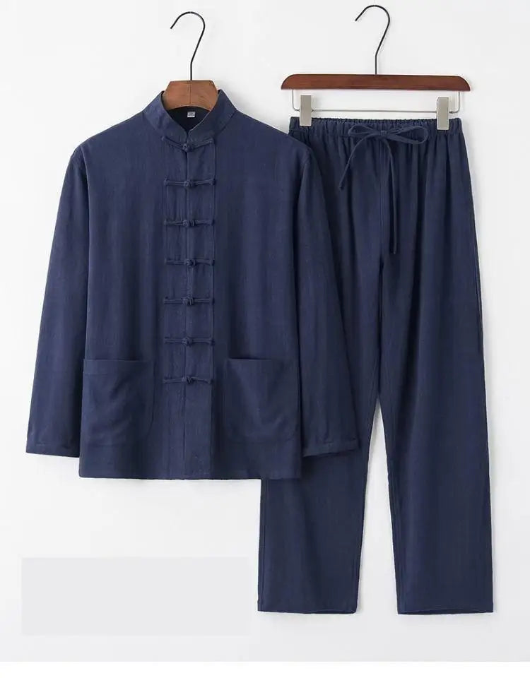 Hanfu Men Chinese Clothes for Men News Year Top Pant Hanfu Kung Fu Clothing Blouse Party Male Tang Suit Plus Size M-XXXXXL - Ellianto fashion Men's