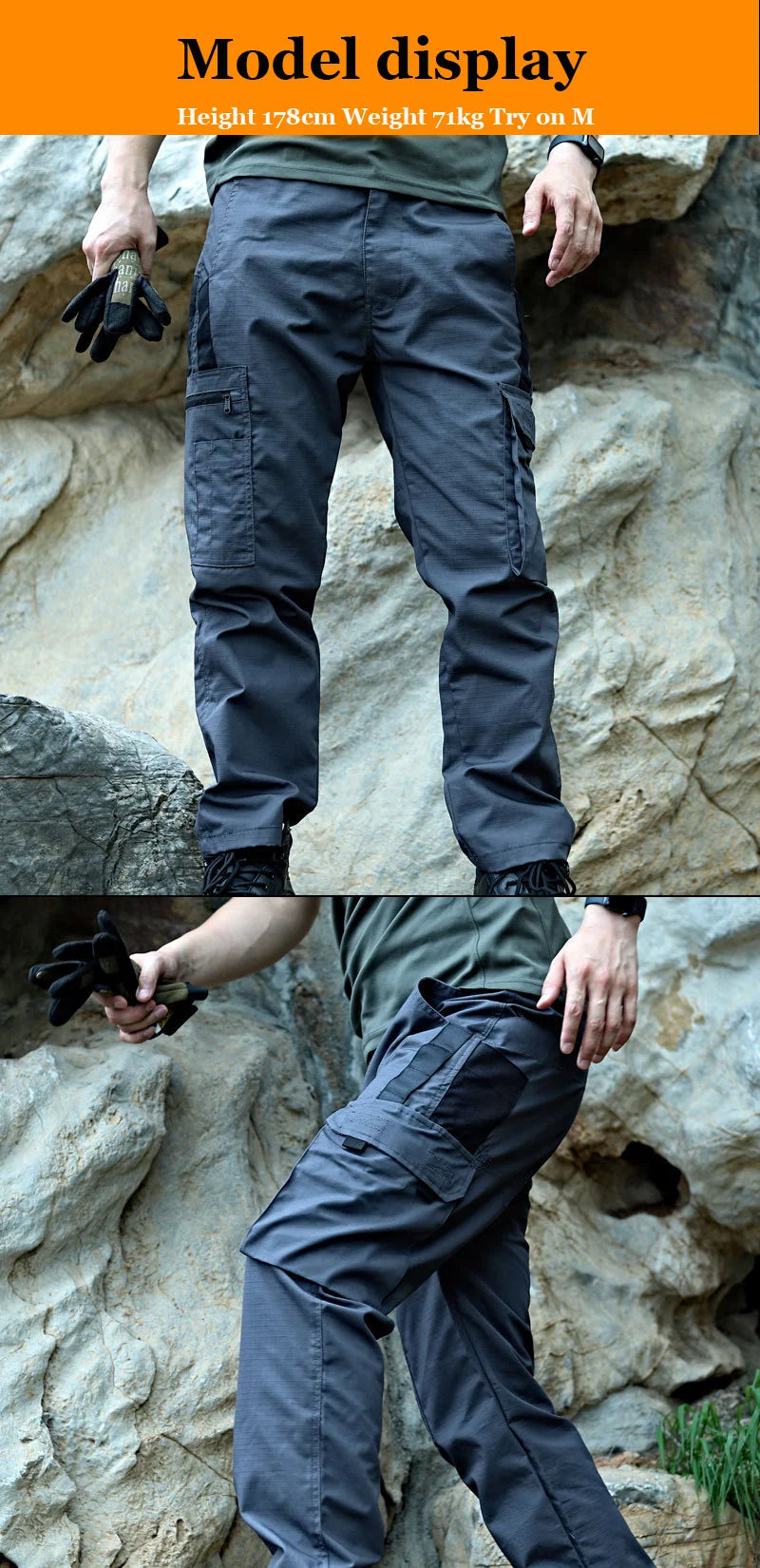 New Tactical Work Pants Men Outdoor Cargo Trousers Multi-pocket Waterproof Pant Autumn Spring Outdoor Workwear Hiking Trousers - Ellianto fashion Men's