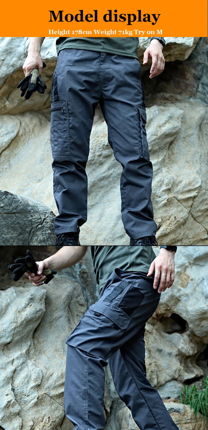 New Tactical Work Pants Men Outdoor Cargo Trousers Multi-pocket Waterproof Pant Autumn Spring Outdoor Workwear Hiking Trousers - Ellianto fashion Men's