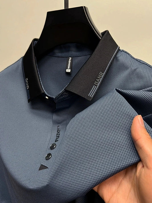 High end brand trend printed short sleeve POLO shirt men's 2025 summer new fashionable lapel casual T-shirt comfortable cool top - Ellianto fashion Men's