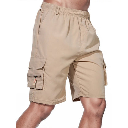 Men's Shorts Loose Large Size Multi-Pocket Overalls Summer Comfortable Elastic Waist Pants Outdoor Casual Sports Beach Pants - Ellianto fashion Men's