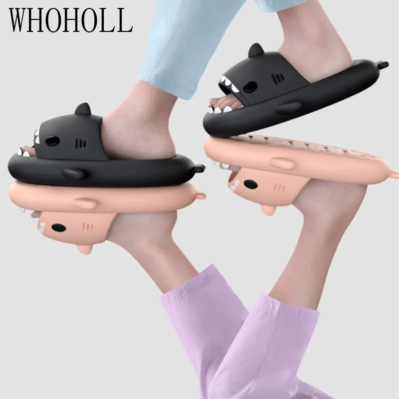 2025 Summer Man Women Shark Slippers Couple's Baby Thick Bottom Bathing Home Slipper Indoor Household Kids Flip Flops - Ellianto fashion Men's