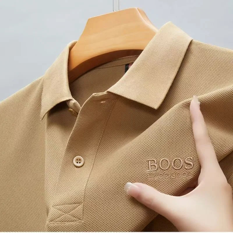100% Cotton Embroidered Summer New Men's POLO Shirt Business Casual Solid Color Versatile Short-sleeved T-shirt - Ellianto fashion Men's