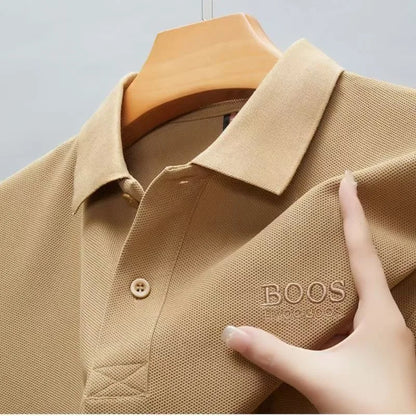 100% Cotton Embroidered Summer New Men's POLO Shirt Business Casual Solid Color Versatile Short-sleeved T-shirt - Ellianto fashion Men's