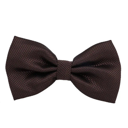 Solid Bowtie Mans Tie Solid Fashion Check Bowties Wedding Banquet Black Gold Red Green Pink Black White Classic Bow Ties For Men - Ellianto fashion Men's