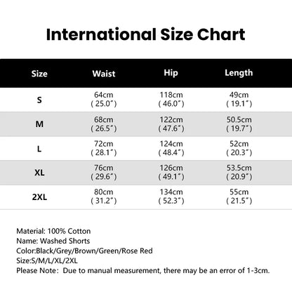 Set Summer Men's Sport Shorts Holiday Sportswear Five Star Print Acid Washed Drawstring Short Retro Old School Wearing Bottoms - Ellianto fashion Men's