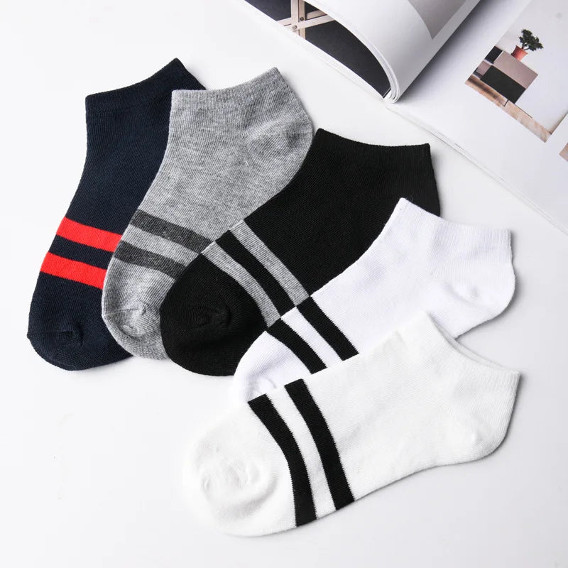 10pieces=5pair/lot Summer Cotton Man Short Socks Fashion Breathable Boat Socks Comfortable Casual Socks Male Big Size White Hot - Ellianto fashion Men's