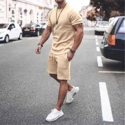Men's Casual Sports Suit Quick Drying Short Sleeved T-shirt Loose Shorts Street Trend Two-piece Set Multi-color - Ellianto fashion Men's