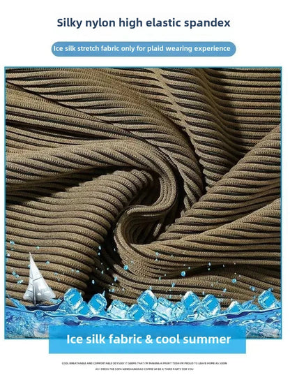 Casualsuit Ice Silk Sports Men's Summer Thin Short Sleeves T-shirt Quick Dry Long Pants Matching Half Sleeve Clothes Set - Ellianto fashion Men's