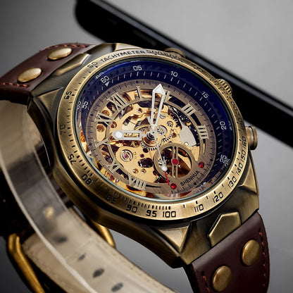 Wrist Watch For Men Waterproof Automatic Mechanical Watch Men's watch Retro montre homme with Genuine Leather relogio masculino - Ellianto fashion Men's
